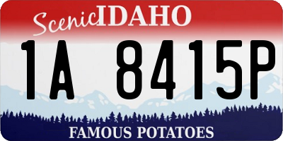 ID license plate 1A8415P