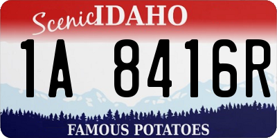 ID license plate 1A8416R