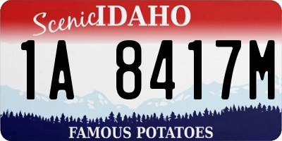 ID license plate 1A8417M