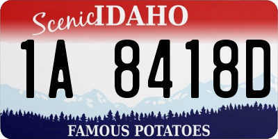 ID license plate 1A8418D