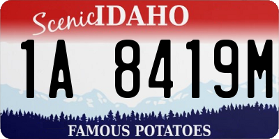 ID license plate 1A8419M