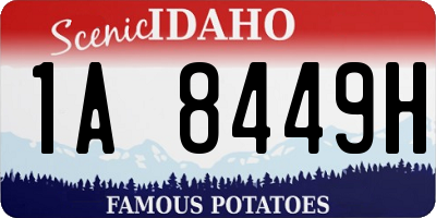 ID license plate 1A8449H