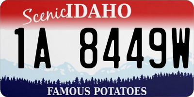 ID license plate 1A8449W