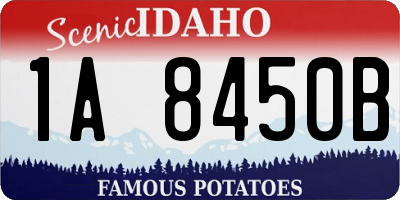 ID license plate 1A8450B