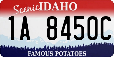 ID license plate 1A8450C