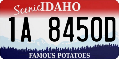 ID license plate 1A8450D