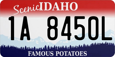 ID license plate 1A8450L