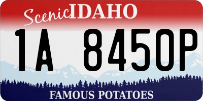 ID license plate 1A8450P