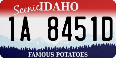ID license plate 1A8451D
