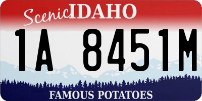 ID license plate 1A8451M