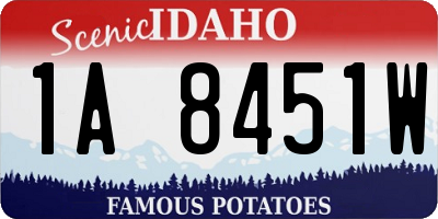 ID license plate 1A8451W