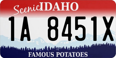 ID license plate 1A8451X