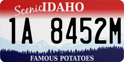 ID license plate 1A8452M