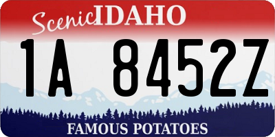 ID license plate 1A8452Z