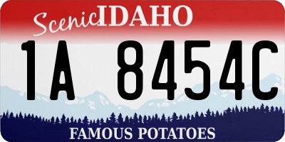 ID license plate 1A8454C