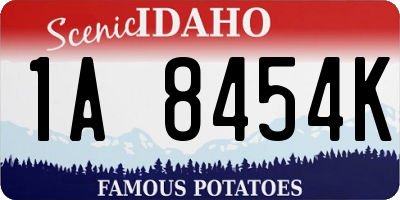 ID license plate 1A8454K