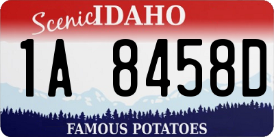 ID license plate 1A8458D