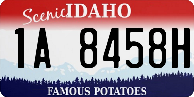 ID license plate 1A8458H