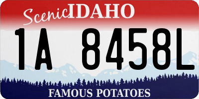 ID license plate 1A8458L