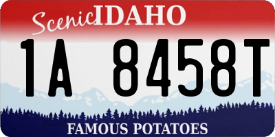 ID license plate 1A8458T