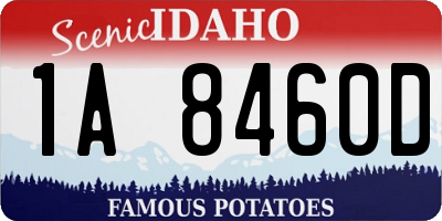 ID license plate 1A8460D