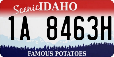ID license plate 1A8463H