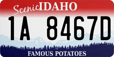 ID license plate 1A8467D