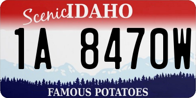 ID license plate 1A8470W