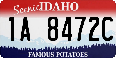 ID license plate 1A8472C