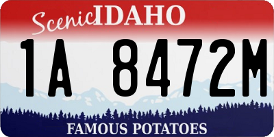 ID license plate 1A8472M