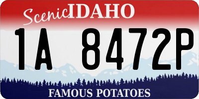 ID license plate 1A8472P