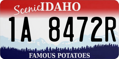 ID license plate 1A8472R