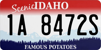 ID license plate 1A8472S