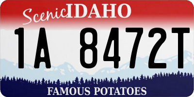 ID license plate 1A8472T