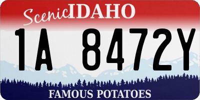 ID license plate 1A8472Y