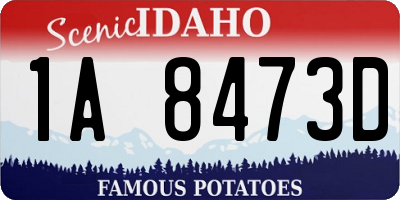 ID license plate 1A8473D