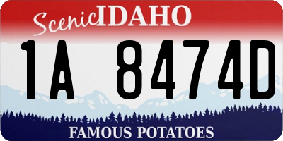 ID license plate 1A8474D