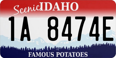 ID license plate 1A8474E
