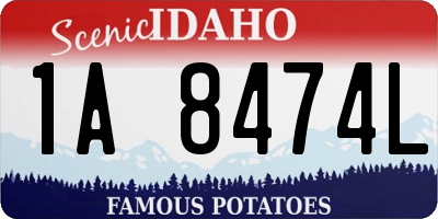ID license plate 1A8474L