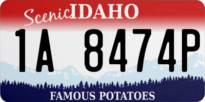 ID license plate 1A8474P