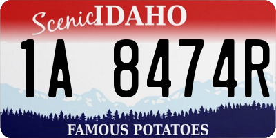 ID license plate 1A8474R