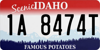 ID license plate 1A8474T