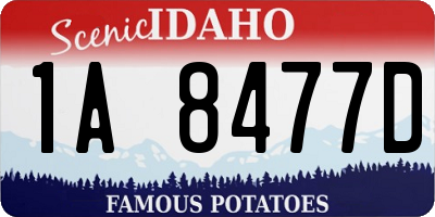 ID license plate 1A8477D