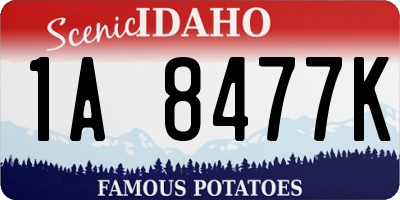 ID license plate 1A8477K