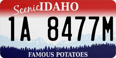 ID license plate 1A8477M