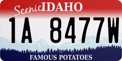 ID license plate 1A8477W