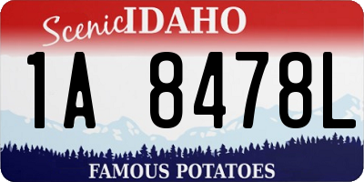 ID license plate 1A8478L