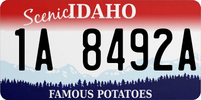ID license plate 1A8492A