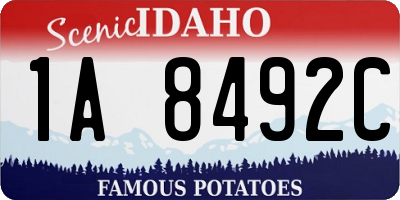 ID license plate 1A8492C