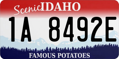 ID license plate 1A8492E